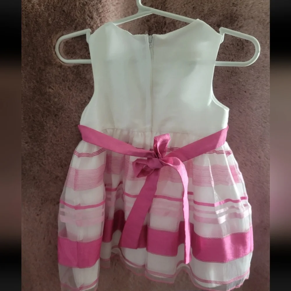 Girls 24 M Princess Dress, Pink White Summer‎ Spring Party, Special Occasion